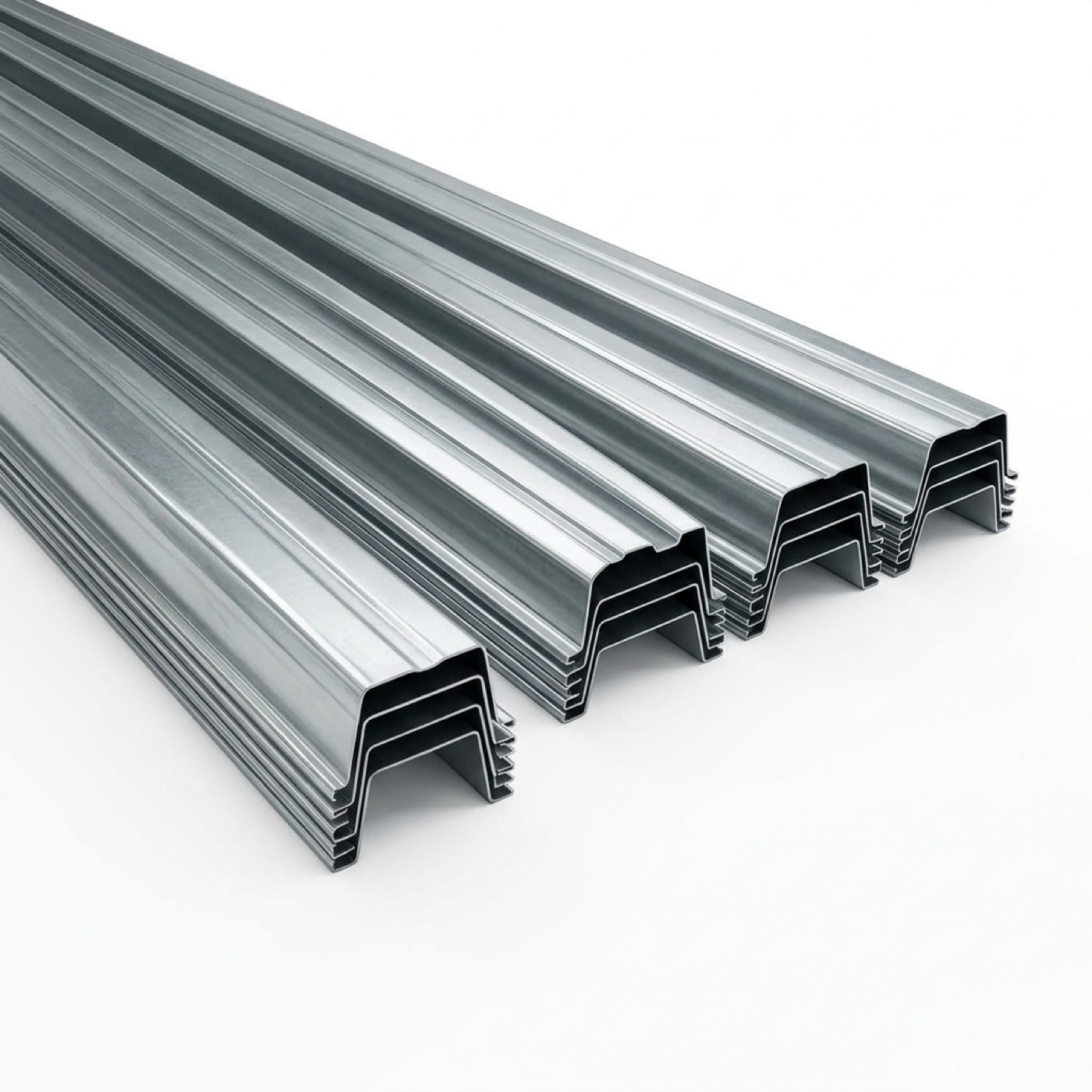 Stacked steel roofing battens, roll-formed profile